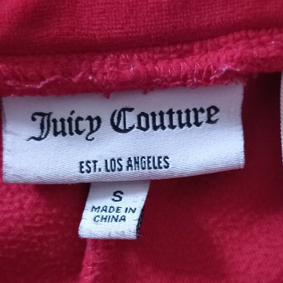 JUICY COUTURE cherry red velour leggings - Picture 2 of 10